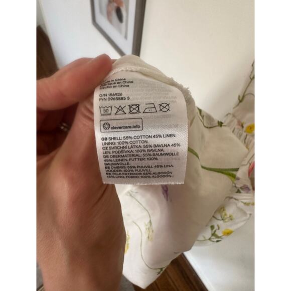 H&M Floral Cotton/Linen Maxi Dress Small - Picture 8 of 8